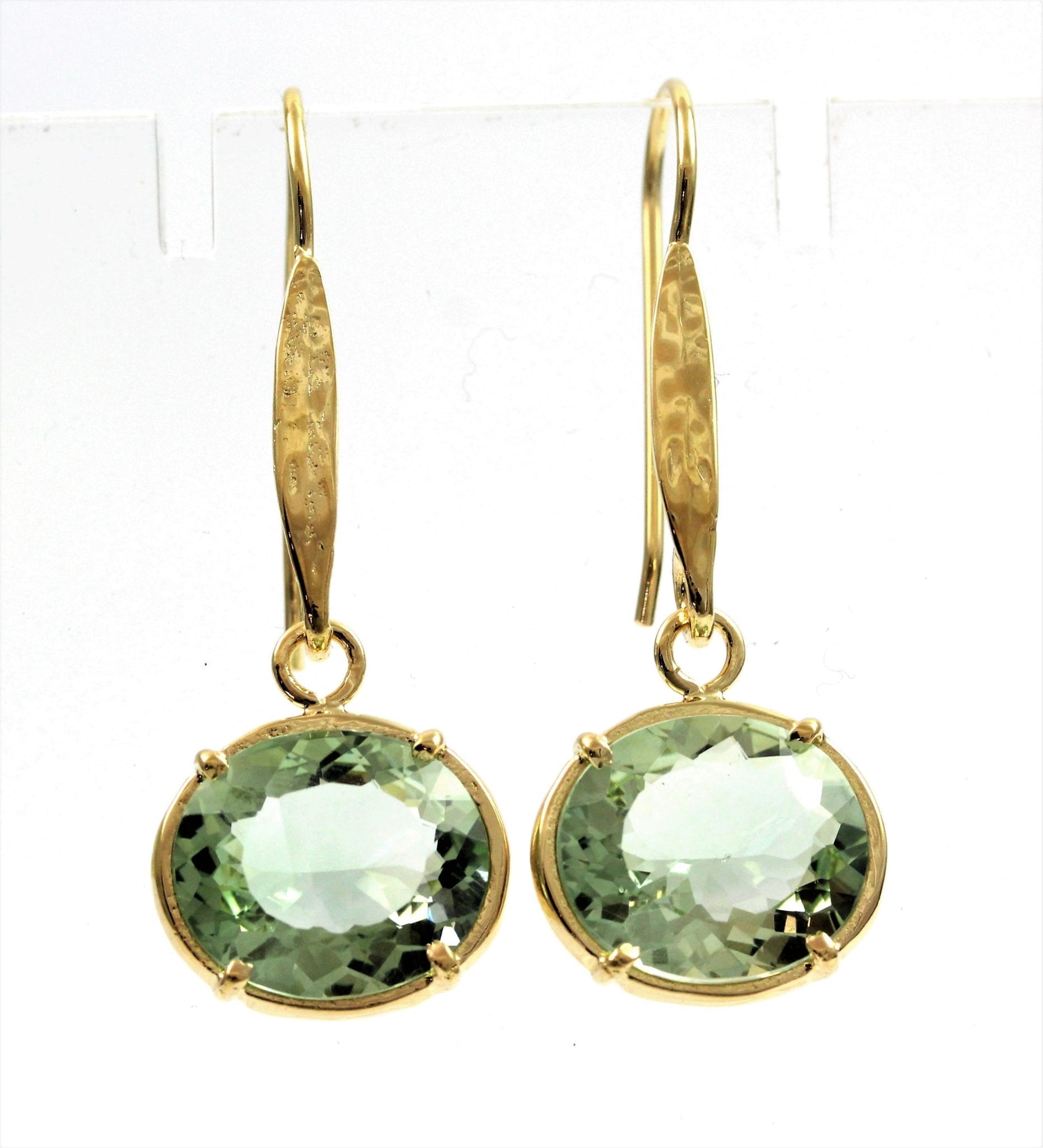24k Gold Vermeil Green Amethyst earrings Yaron Morhaim